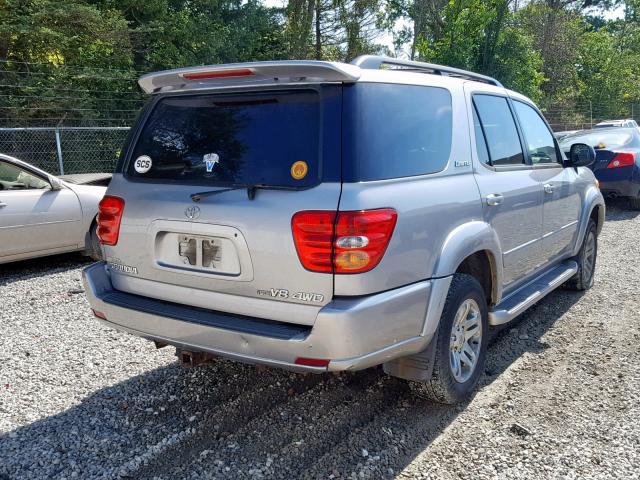 5TDBT48A94S233026 - 2004 TOYOTA SEQUOIA LI SILVER photo 4