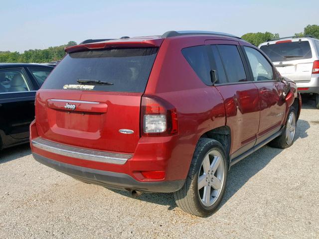 1C4NJCEA3ED671202 - 2014 JEEP COMPASS LA RED photo 4