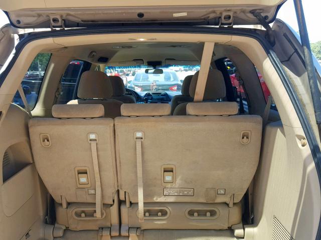 5FNRL38256B039540 - 2006 HONDA ODYSSEY LX BEIGE photo 9