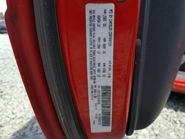 1P3ES22C1VD106606 - 1997 PLYMOUTH NEON BASE 红色 照片 10