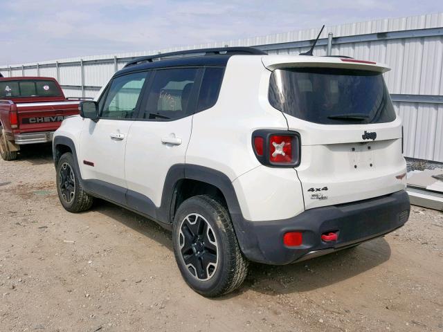 ZACCJBCBXHPE87491 - 2017 JEEP RENEGADE T WHITE photo 3