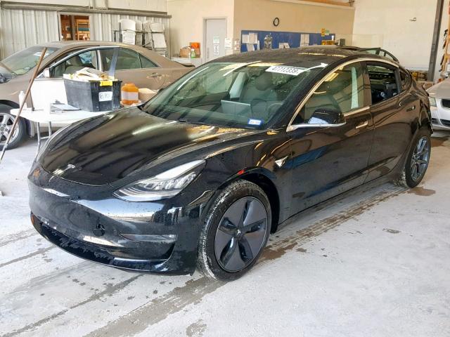 5YJ3E1EA6KF352316 - 2019 TESLA MODEL 3 BLACK photo 2