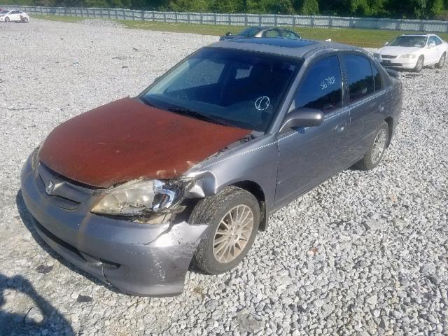 2HGES25775H620804 - 2005 HONDA CIVIC EX GRAY photo 2