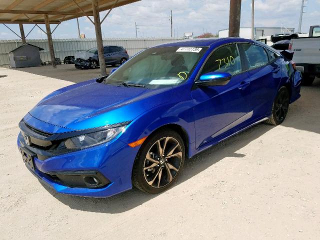 2HGFC2F85KH504165 - 2019 HONDA CIVIC SPOR BLUE photo 2