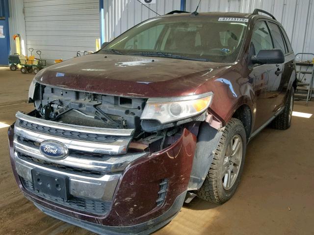 2FMDK3GC9BBA95734 - 2011 FORD EDGE SE MAROON photo 2