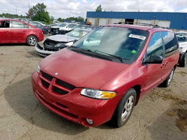 1B4GP45G7XB522949 - 1999 DODGE CARAVAN SE BURGUNDY photo 2