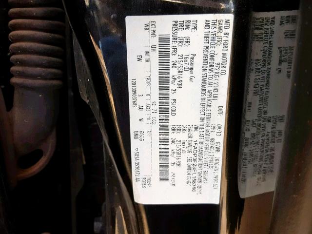 1FADP3F23EL158366 - 2014 FORD FOCUS SE Juoda nuotrauka 10