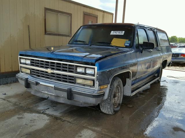 1GNER16K9MF106838 - 1991 CHEVROLET SUBURBAN R TWO TONE photo 2