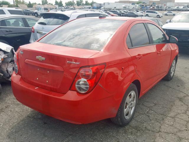 1G1JA5SH9F4142908 - 2015 CHEVROLET SONIC LS RED photo 4