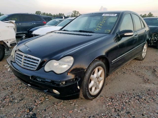 WDBRF61J24E017521 - 2004 MERCEDES-BENZ C 240 BLACK photo 2