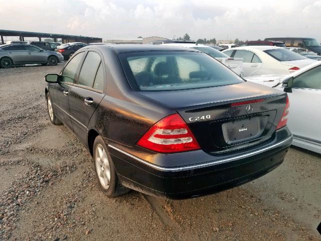 WDBRF61J24E017521 - 2004 MERCEDES-BENZ C 240 BLACK photo 3