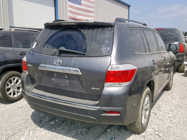 5TDBK3EH3CS169904 - 2012 TOYOTA HIGHLANDER GRAY photo 4