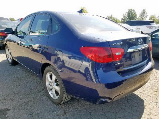 KMHDU4AD5AU923496 - 2010 HYUNDAI ELANTRA BL BLUE photo 3