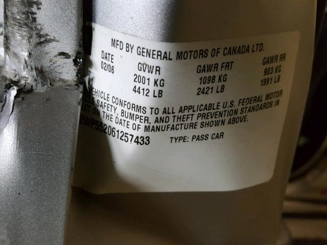 2G2WP552061257433 - 2006 PONTIAC GRAND PRIX GRAY photo 10