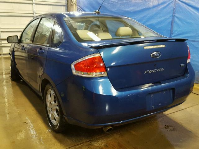 1FAHP36N19W212747 - 2009 FORD FOCUS SES BLUE photo 3