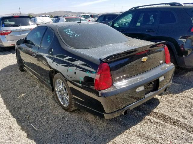 2G1WL16C769319525 - 2006 CHEVROLET MONTE CARL შავი ფოტო 3