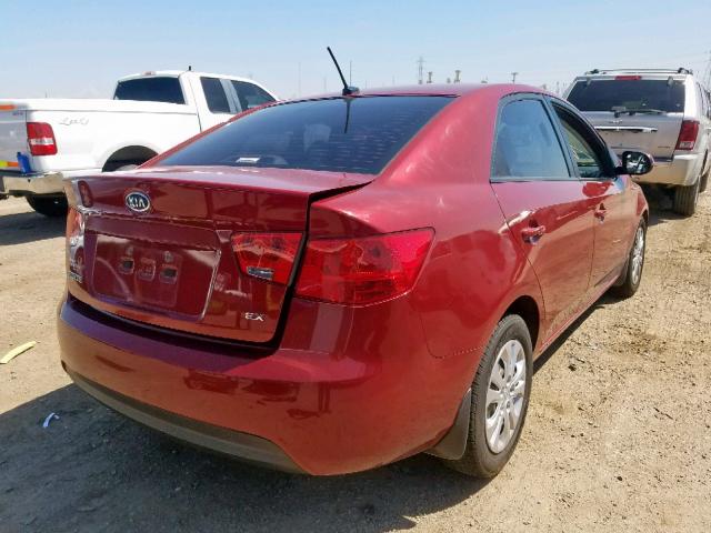 KNAFU4A27B5402204 - 2011 KIA FORTE EX RED photo 4