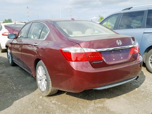 1HGCR2F8XDA261813 - 2013 HONDA ACCORD EXL RED photo 3