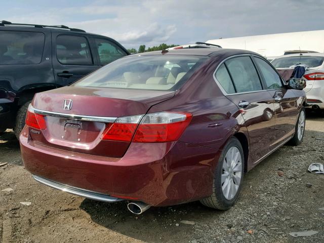 1HGCR2F8XDA261813 - 2013 HONDA ACCORD EXL RED photo 4