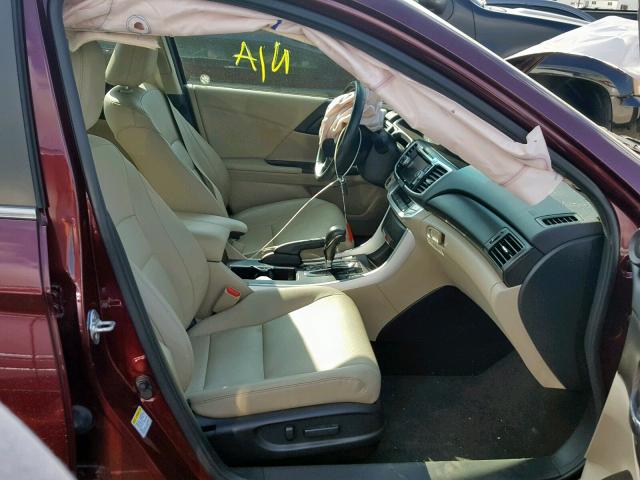 1HGCR2F8XDA261813 - 2013 HONDA ACCORD EXL RED photo 5