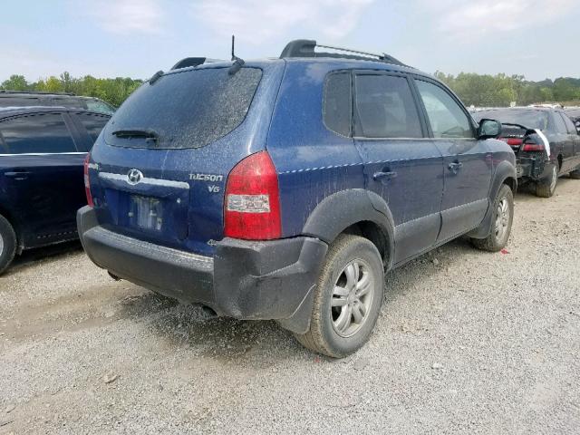 KM8JN72D87U509167 - 2007 HYUNDAI TUCSON SE BLUE photo 4