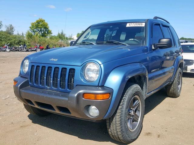 1J4GL48K24W294856 - 2004 JEEP LIBERTY SP BLUE photo 2