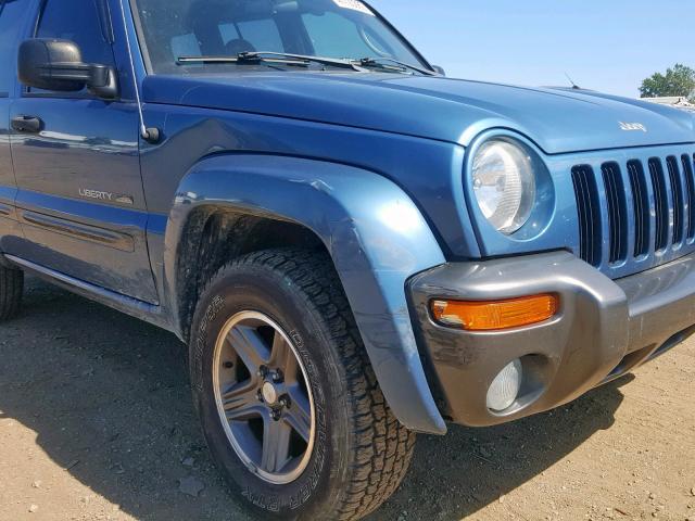 1J4GL48K24W294856 - 2004 JEEP LIBERTY SP BLUE photo 9