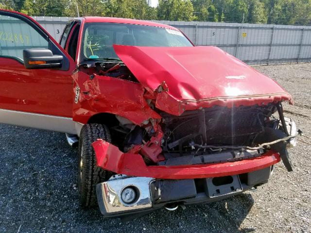 1FTEW1E84AFD74246 - 2010 FORD F150 SUPER RED photo 9