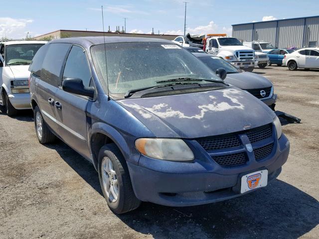 1B4GP253X2B607875 - 2002 DODGE CARAVAN SE BLUE photo 1