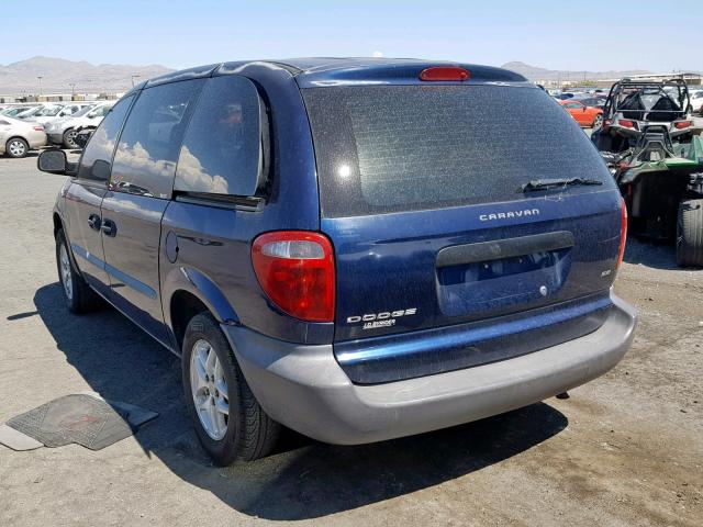 1B4GP253X2B607875 - 2002 DODGE CARAVAN SE BLUE photo 3