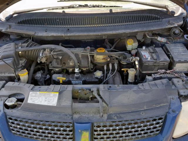 1B4GP253X2B607875 - 2002 DODGE CARAVAN SE BLUE photo 7