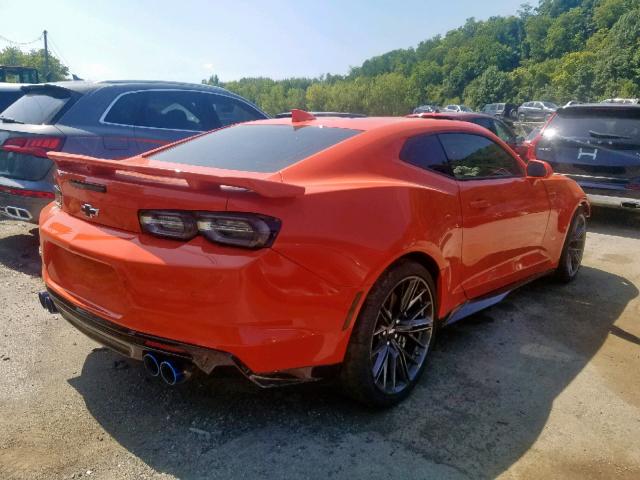 1G1FK1R65K0104352 - 2019 CHEVROLET CAMARO ZL1 ORANGE photo 4