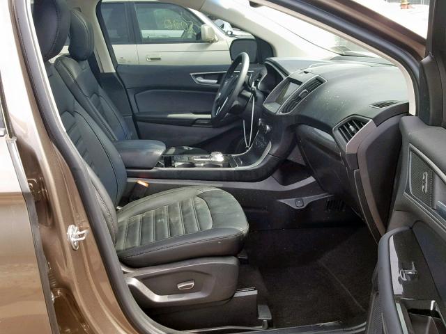 2FMPK4J94KBB73255 - 2019 FORD EDGE SEL BROWN photo 5