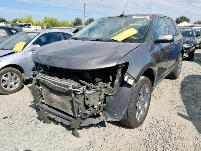 2FMDK3JC5DBB17692 - 2013 FORD EDGE SEL GRAY photo 2