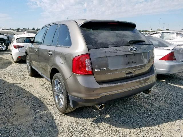 2FMDK3JC5DBB17692 - 2013 FORD EDGE SEL GRAY photo 3