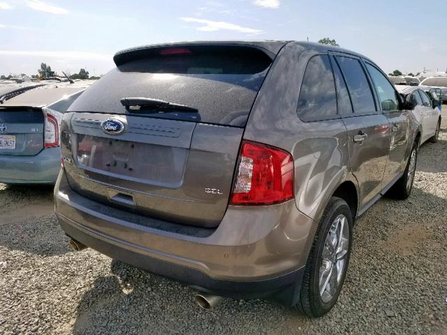 2FMDK3JC5DBB17692 - 2013 FORD EDGE SEL GRAY photo 4