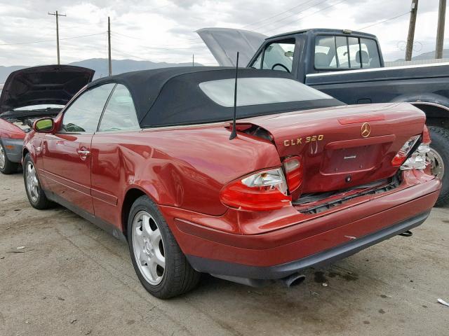 WDBLK65G8XT002716 - 1999 MERCEDES-BENZ CLK 320 RED photo 3