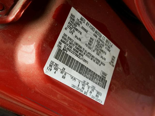 5LMEU27R82LJ12971 - 2002 LINCOLN NAVIGATOR Қызыл фото 10