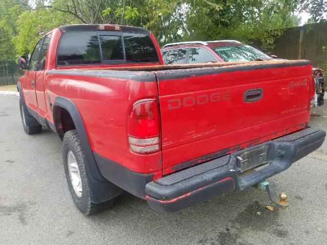 1B7GG23Y1VS277758 - 1997 DODGE DAKOTA RED photo 3