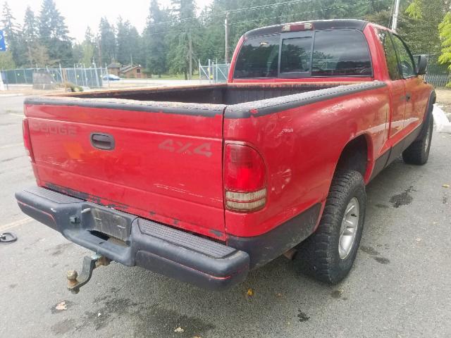 1B7GG23Y1VS277758 - 1997 DODGE DAKOTA RED photo 4