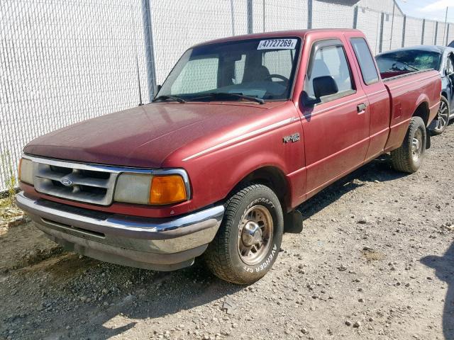 1FTCR14AXSPA39247 - 1995 FORD RANGER SUP RED photo 2