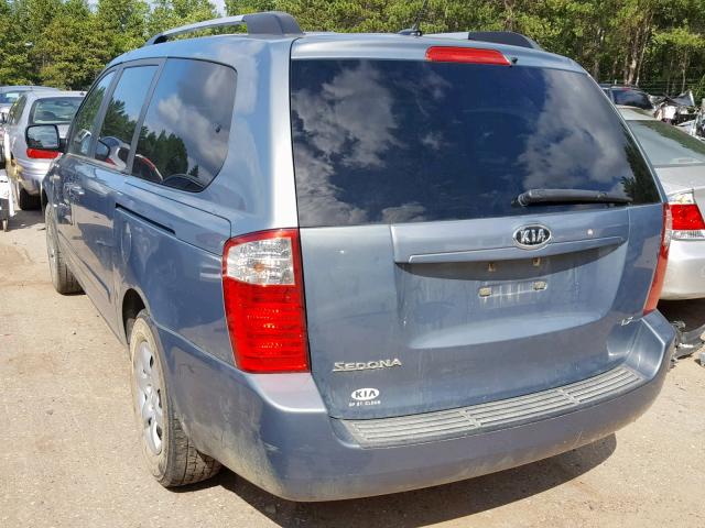 KNDMB233096295432 - 2009 KIA SEDONA EX BLUE photo 3