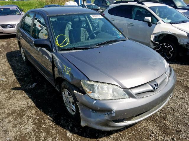 1HGES16345L006611 - 2005 HONDA CIVIC DX V GRAY photo 1