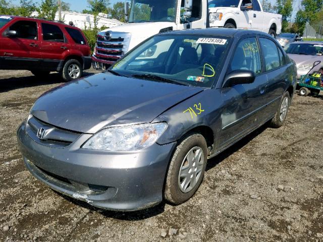 1HGES16345L006611 - 2005 HONDA CIVIC DX V GRAY photo 2