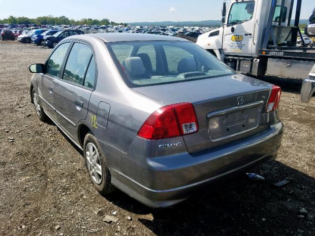 1HGES16345L006611 - 2005 HONDA CIVIC DX V GRAY photo 3