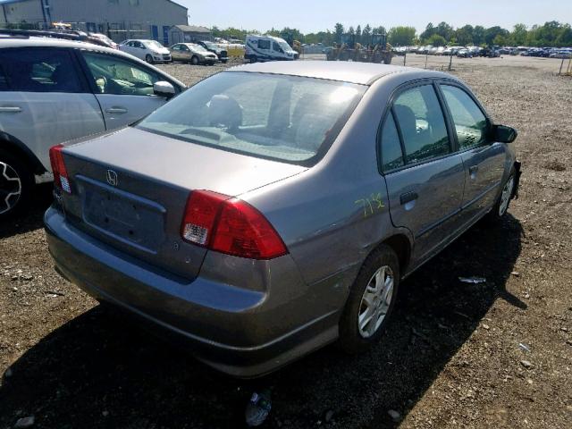 1HGES16345L006611 - 2005 HONDA CIVIC DX V GRAY photo 4