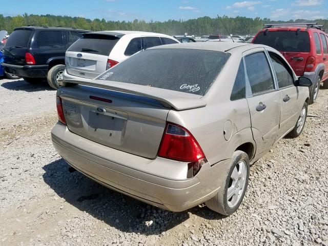 1FAHP34N27W203202 - 2007 FORD FOCUS ZX4 TAN photo 4