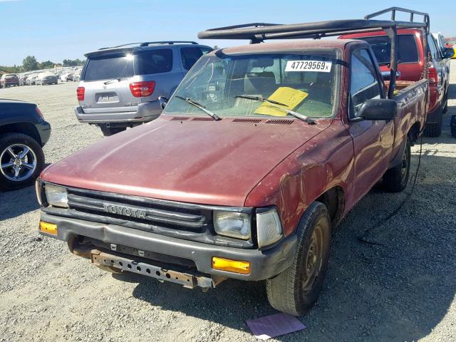 JT4RN81A4M0062666 - 1991 TOYOTA PICKUP 1/2 MAROON photo 2