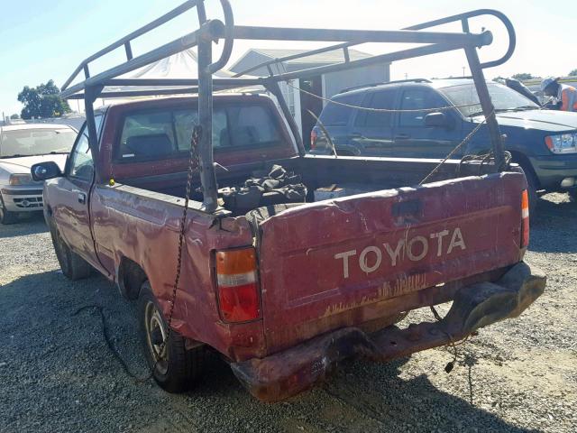 JT4RN81A4M0062666 - 1991 TOYOTA PICKUP 1/2 MAROON photo 3