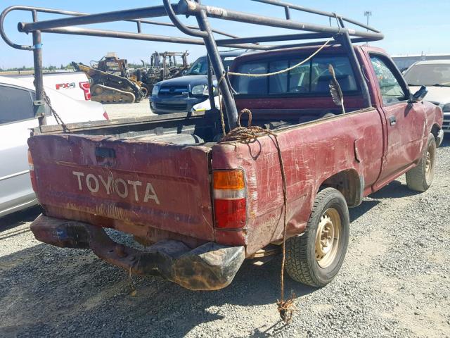 JT4RN81A4M0062666 - 1991 TOYOTA PICKUP 1/2 MAROON photo 4